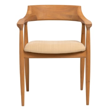 Evolet - Stuhl aus nachhaltigem Eschenholz und Bio-Baumwolle, in Hellbraun