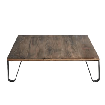 Kassia - Tavolino in legno e ferro di recupero colore naturale