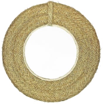 Tosalet - Miroir rond en fibres naturelles 35 cm