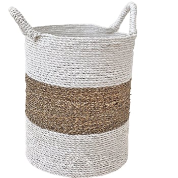 Jimbaran - Cesta de fibra natural en tonos blancos d. 40 cm