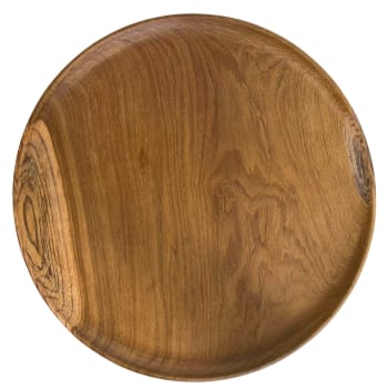 Oberoi - Plato de madera de teca para comedor 22 cm