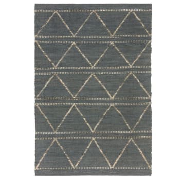 SHAD - Tapis moderne en jute bleu gris 120x160 cm