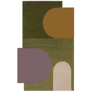 Formal - Tapis de salon moderne en laine vert 160x230 cm