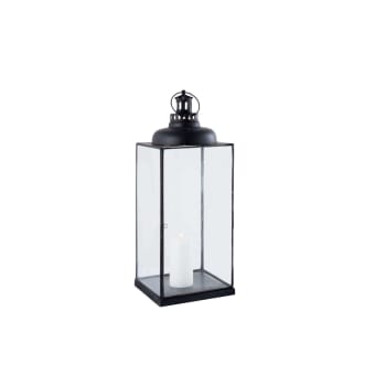 ARIANE - Lanterna in vetro e acciaio nera
