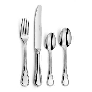 Ménagère 24 Pièces Couzon Ato Martelé - 6 Couverts Complets - Acier Inoxydable 18/10 Finition Miroir - Compatible Lave-vaisselle