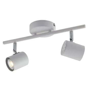 Zero - Foco puntal de metal blanco con dos luces ajustables
