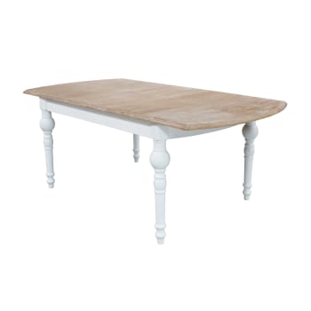 CROSS - Tavolo vintage in legno bianco 150/190x100 cm