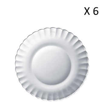 Le picardie® - Lote de 6 - plato de postre transparente 20,5 cm en vidrio resistente