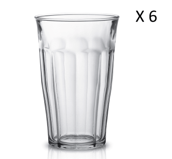 Le picardie® - 6er Set Biergläser 50 cl aus robustem, transparentem, gehärtetem Glas