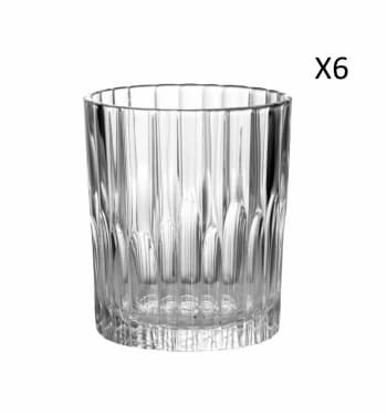 Manhattan - Set da 6-Bicchiere da cocktail striato basso 22cl in vetro trasparente