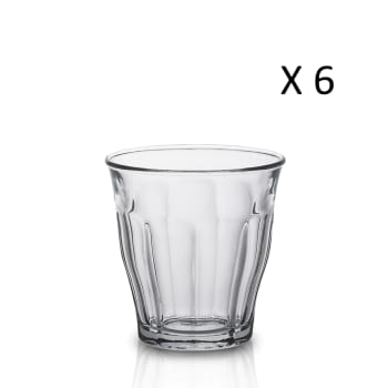 Le picardie® - Lot de 6 - Tasse à espresso 9 cl en verre trempé résistant transparent