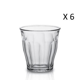 Le picardie® - 6er Set Wassergläser 31cl aus robustem, transparentem, gehärtetem Glas