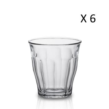 Le picardie® - 6er Set Wassergläser 25cl aus robustem, transparentem, gehärtetem Glas