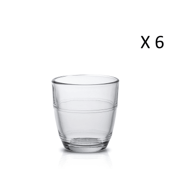 Le gigogne® - Lot de 6 - Tasse à espresso 9cl en verre trempé résistant transparent