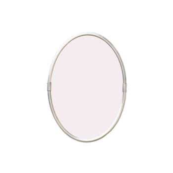 Chaumont - Miroir ovale en laiton -42.000x57.000 cm - Argent - Métal
