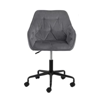 Broken - Chaise de bureau confortable avec accoudoirs en velours gris