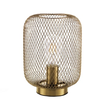 JAR - Lampada da tavolo in filo di metallo ottone anticato cm Ø.20 x H.27