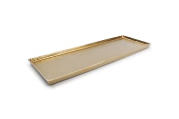 CHARM - Plat décoratif en aluminium doré 48,5x16cm