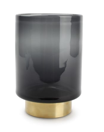 MANON - Vase en verre noir 12xH17,5cm