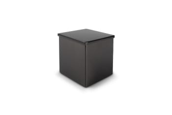 VANITY - Pot à cotons en inox noir brossé 11x11xH12cm