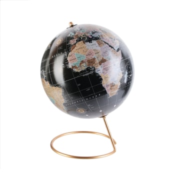 Déco - Globe terrestre décoration à poser diam. 21,50 cm noir