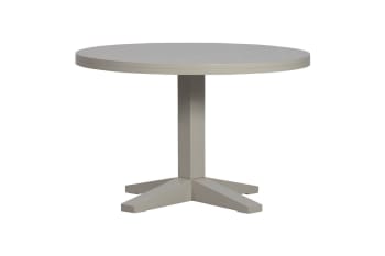 Deck - Table ronde en bois de manguier blanc