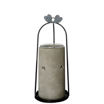 TRES - Bruciaprofumi serie Inspiration in cemento e metallo - H21 cm