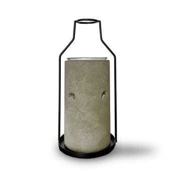 UNA - Duftbrenner Serie Inspiration aus Zement und Metall - H18,5 cm