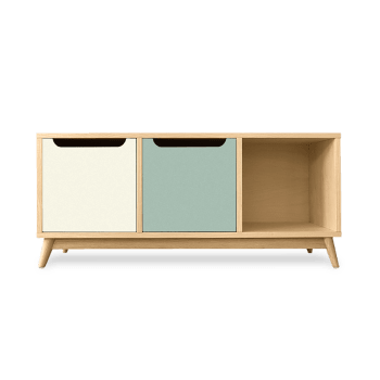 Mueble recibidor 1 cajón + espejo, color roble y óxido, 92 cm ancho PABLO