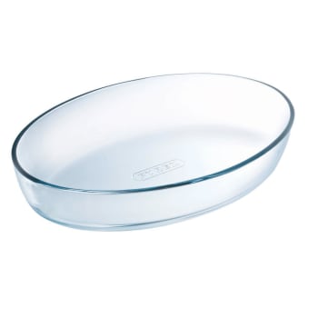 Plat ovale 39x27 cm transparent en verre H6