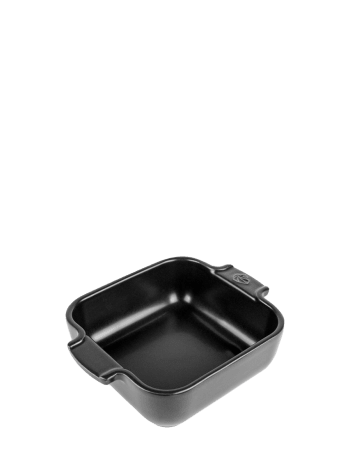 Appolia - Plat four céramique individuel carré noir satin 18 cm