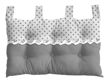 Coussin tête de lit  bicolore coton gris clair 70x45 cm