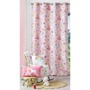 Rideau  polyester Rose 140 X 260