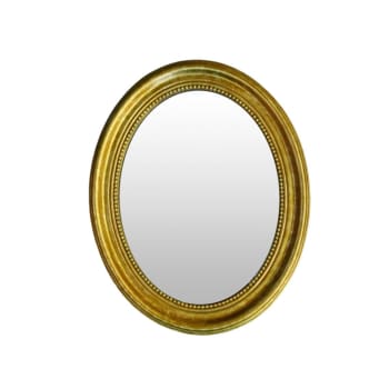 Miroir ovale - H 60 x L 75 x E 4 Bordures de 8 - or - Résine