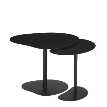 SIDE - Lot de 2 tables d'appoint en métal noir