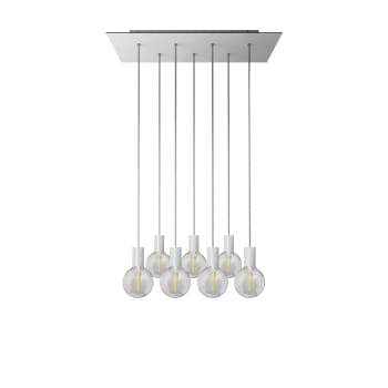 CATANIA - Lámpara con rosetón de 7 luces blanca.