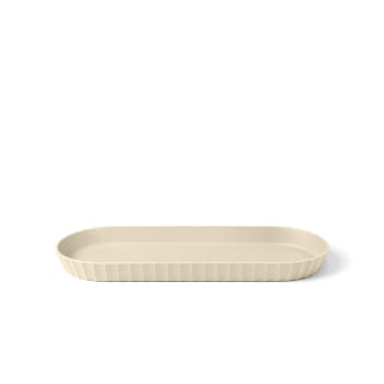 Paestum - Bandeja ovalada opaca en polipropileno beige 37,5x15 cm