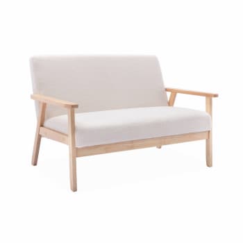 ISAK BOUCLETTE - Banco sofá de madera con tela