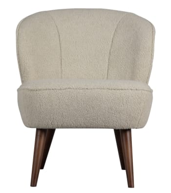 Fauteuil Club Cuir Bicolore – Blanc Cassé Et Marron, Dimensions 83x80 Cm, Excellent état