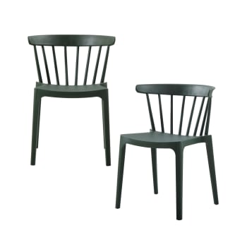 Bliss - Lot de 2 chaises de Jardin Vert Armée