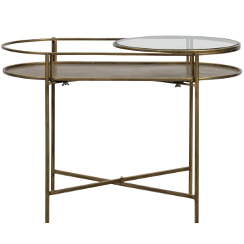 Adorable - Table d'appoint métal et verre doré