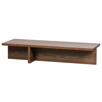 VTWONEN - Table basse salon bois de noix blanc mat 27x135x49