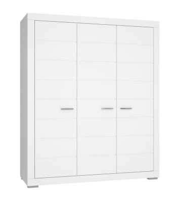 SNOW - Armario 3 puertas con estantes 198x165 cm color blanco