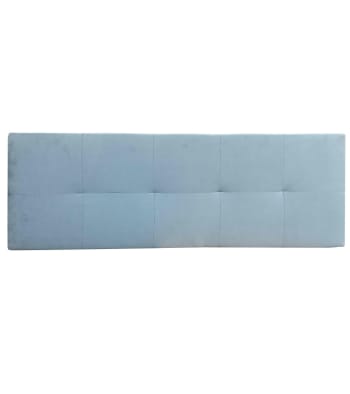 Jensen - Cabecero cama en tela velvet gris cama doble 150 cm