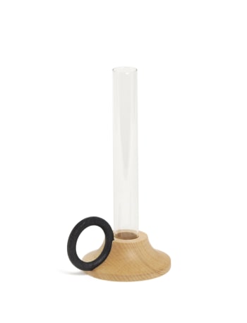 RENDEZ-VOUS - Vaso in legno e vetro con manico nero