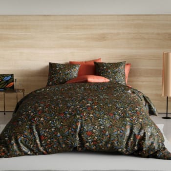 Parure de lit 2 places réversible percale de coton à motifs 240x260 cm