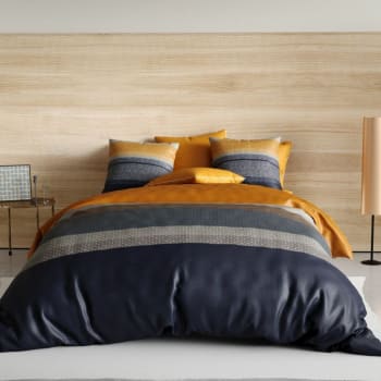 Parure de lit 2 places réversible percale de coton à motifs 240x260 cm