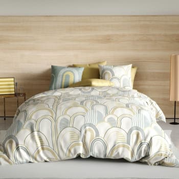 Parure de lit 1 place coton à motifs 140x200 cm