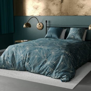 Parure de lit 2 places réversible percale de coton à motifs 220x240 cm