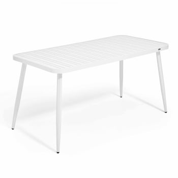 Bristol - Table de jardin en aluminium blanc